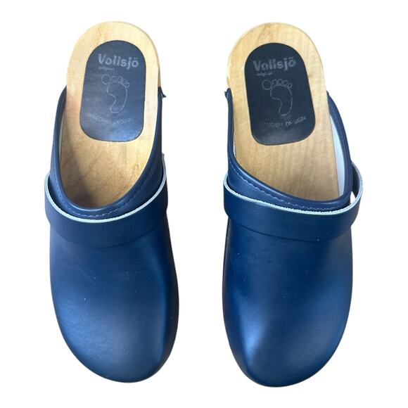 VOLLSJO ORIGINAL SWEDISH DESIGN CLOGS NAVY BLUE WOMENS SIZE 41 (11) - Picture 3 of 10
